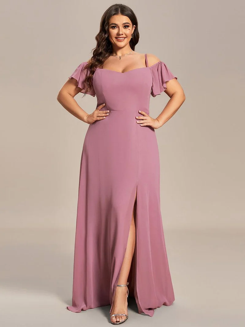 ever REYA|Robe Demoiselle d'Honneur sexy à épaules dénudées et à encolure en V