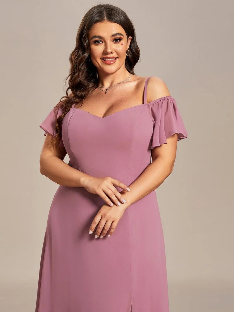 ever REYA|Robe Demoiselle d'Honneur sexy à épaules dénudées et à encolure en V