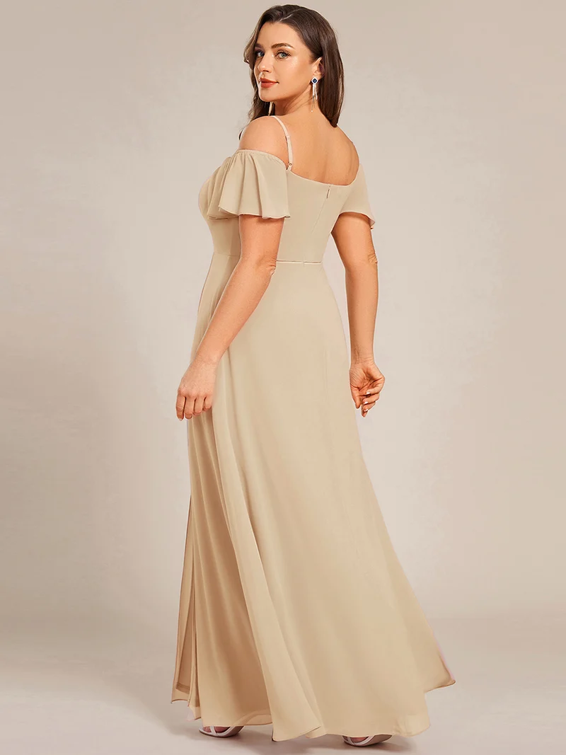 ever REYA|Robe Demoiselle d'Honneur sexy à épaules dénudées et à encolure en V
