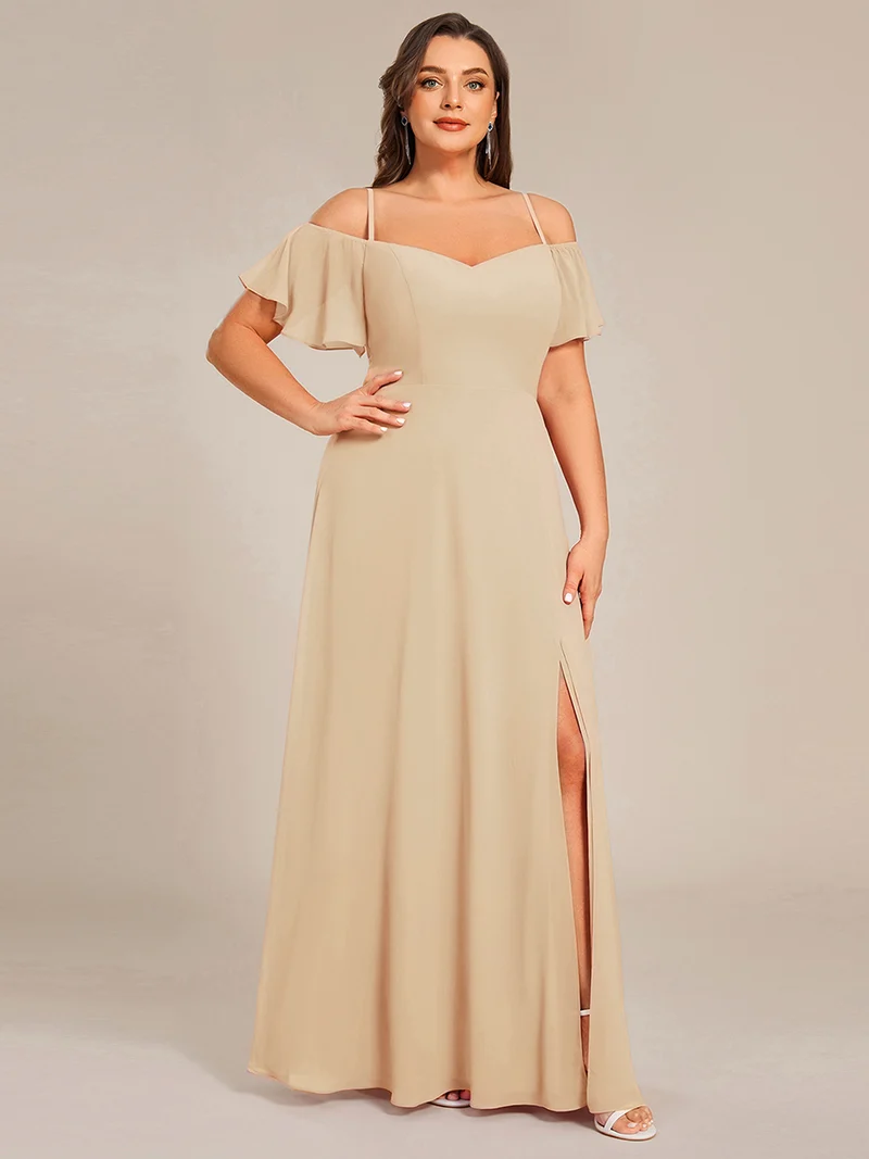 ever REYA|Robe Demoiselle d'Honneur sexy à épaules dénudées et à encolure en V