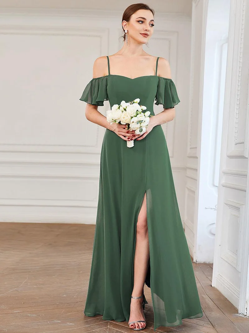 ever REYA|Robe Demoiselle d'Honneur sexy à épaules dénudées et à encolure en V