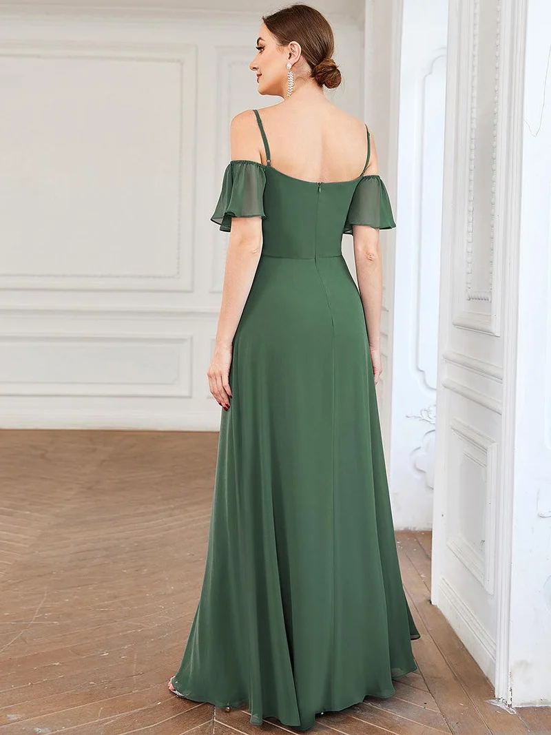 ever REYA|Robe Demoiselle d'Honneur sexy à épaules dénudées et à encolure en V