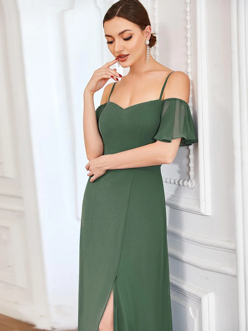 ever REYA|Robe Demoiselle d'Honneur sexy à épaules dénudées et à encolure en V
