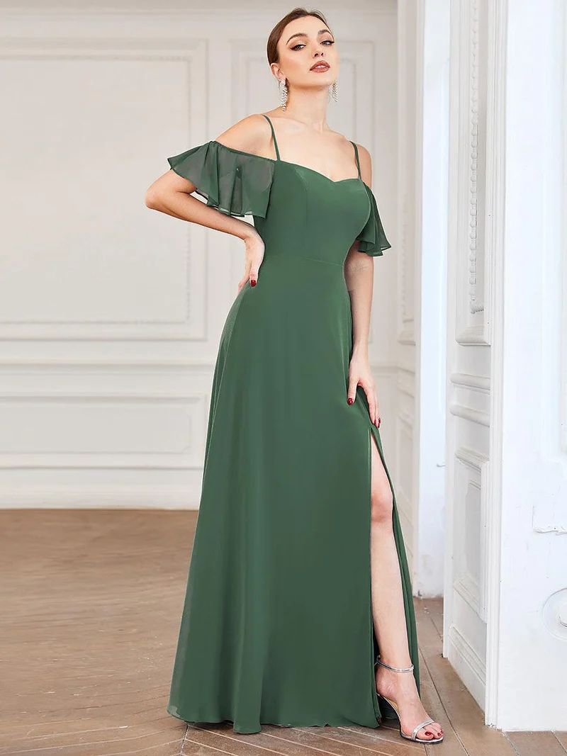 ever REYA|Robe Demoiselle d'Honneur sexy à épaules dénudées et à encolure en V