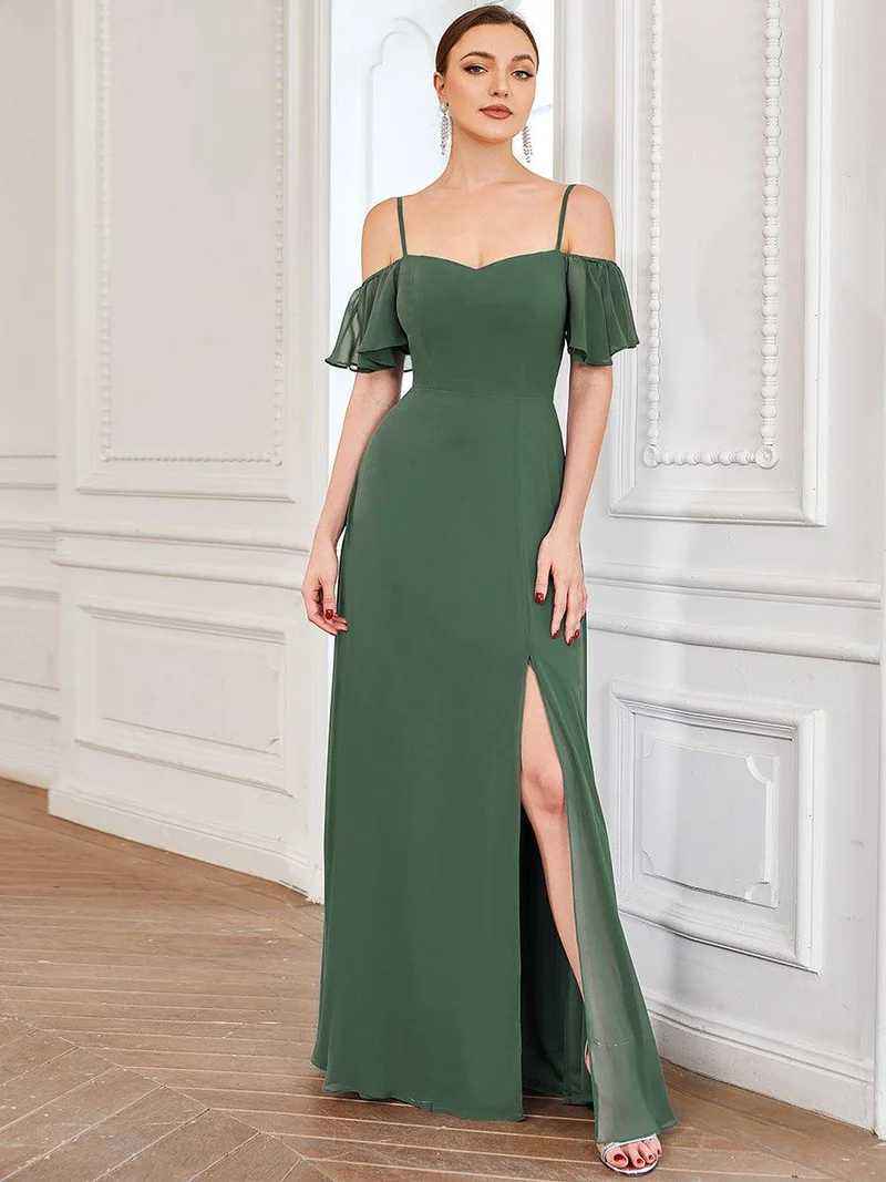 ever REYA|Robe Demoiselle d'Honneur sexy à épaules dénudées et à encolure en V