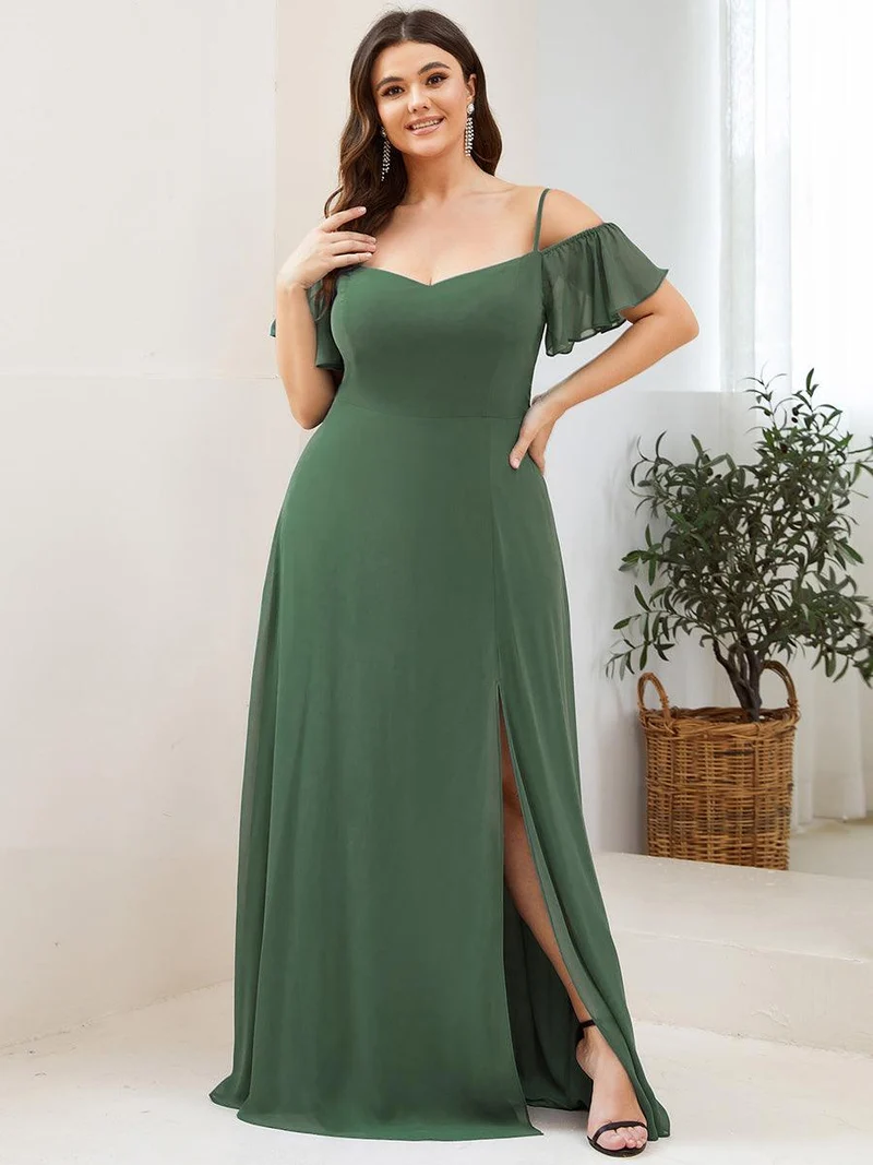 ever REYA|Robe Demoiselle d'Honneur sexy à épaules dénudées et à encolure en V