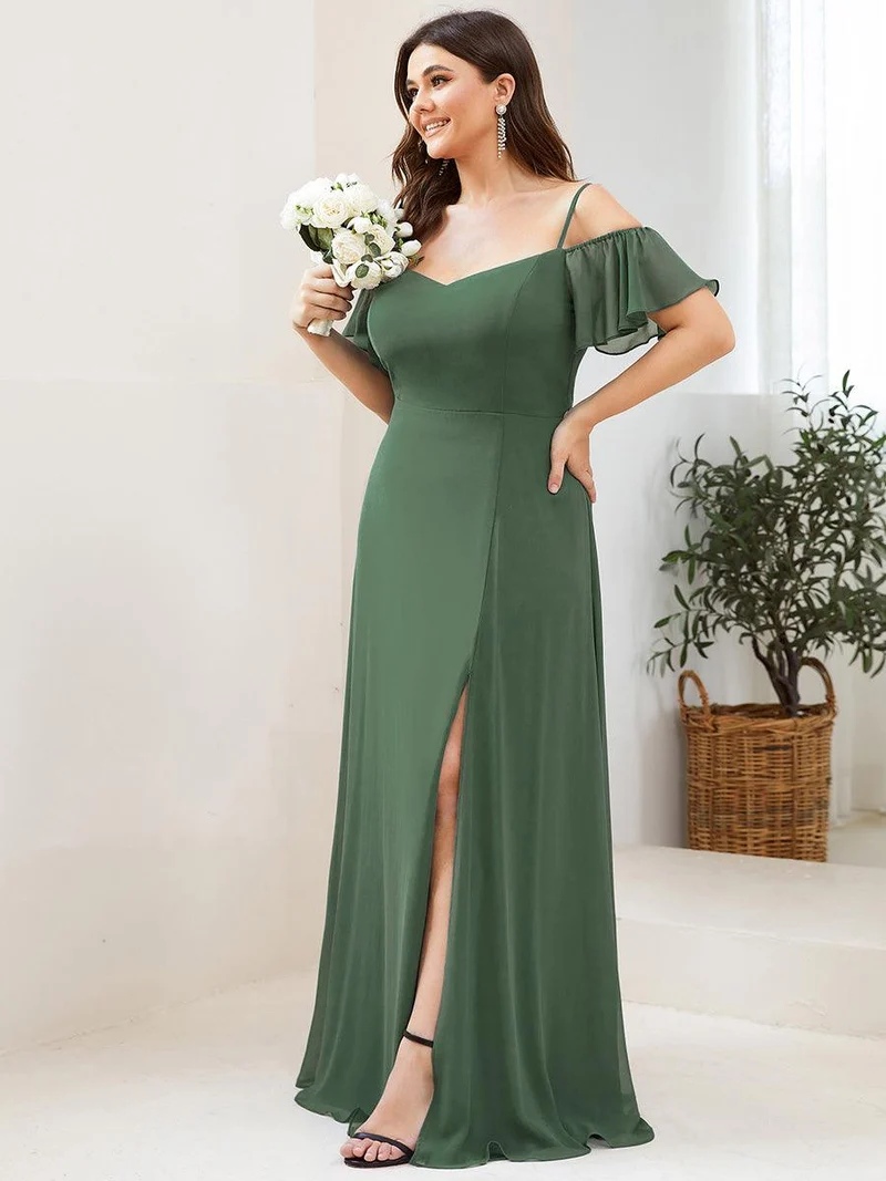 ever REYA|Robe Demoiselle d'Honneur sexy à épaules dénudées et à encolure en V