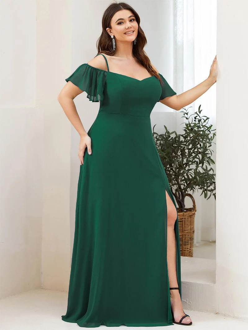 ever REYA|Robe Demoiselle d'Honneur sexy à épaules dénudées et à encolure en V
