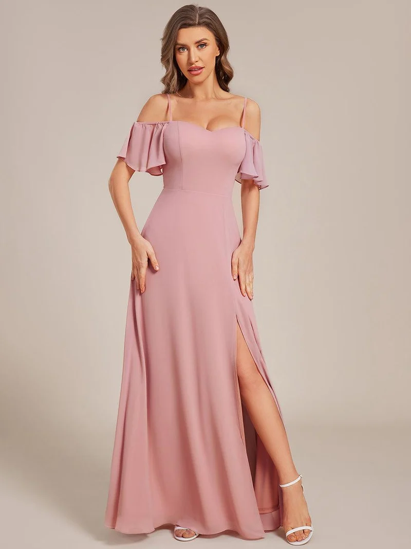ever REYA|Robe Demoiselle d'Honneur sexy à épaules dénudées et à encolure en V