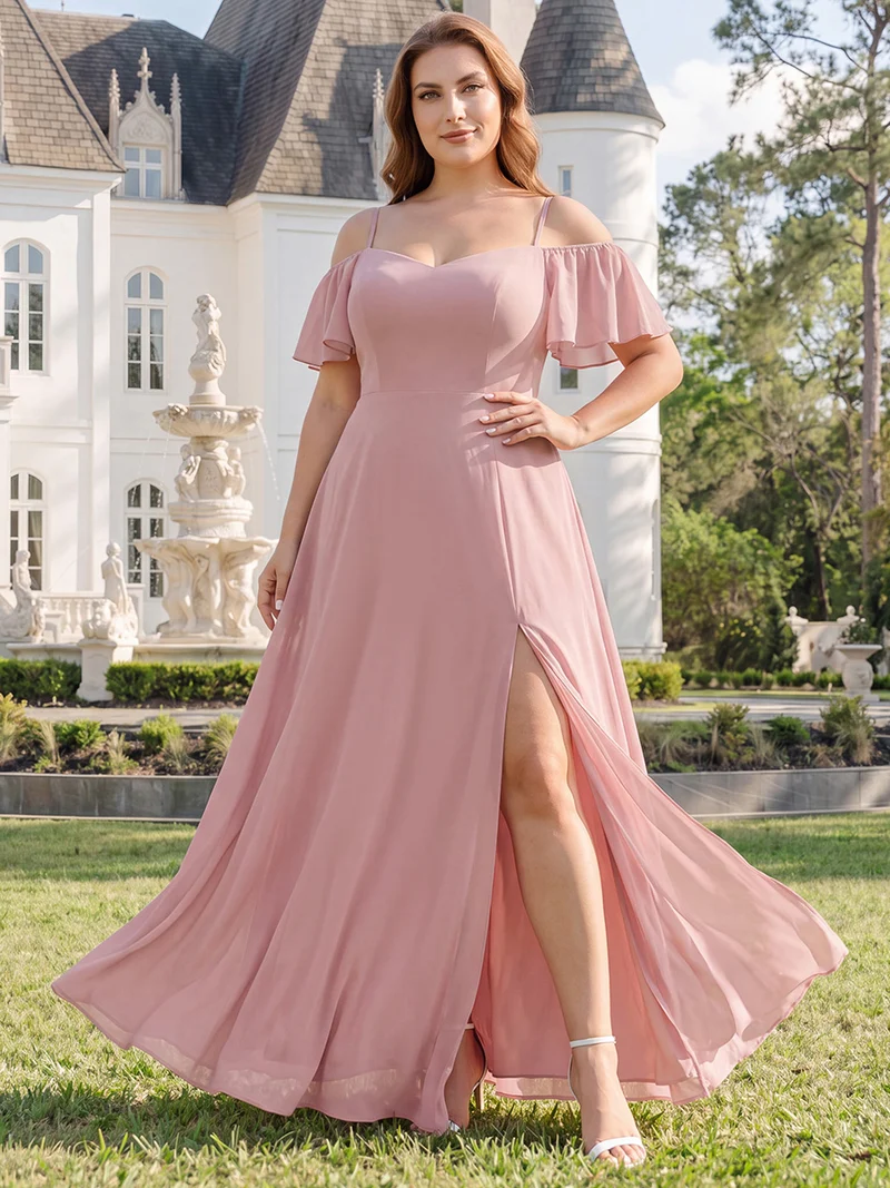 ever REYA|Robe Demoiselle d'Honneur sexy à épaules dénudées et à encolure en V