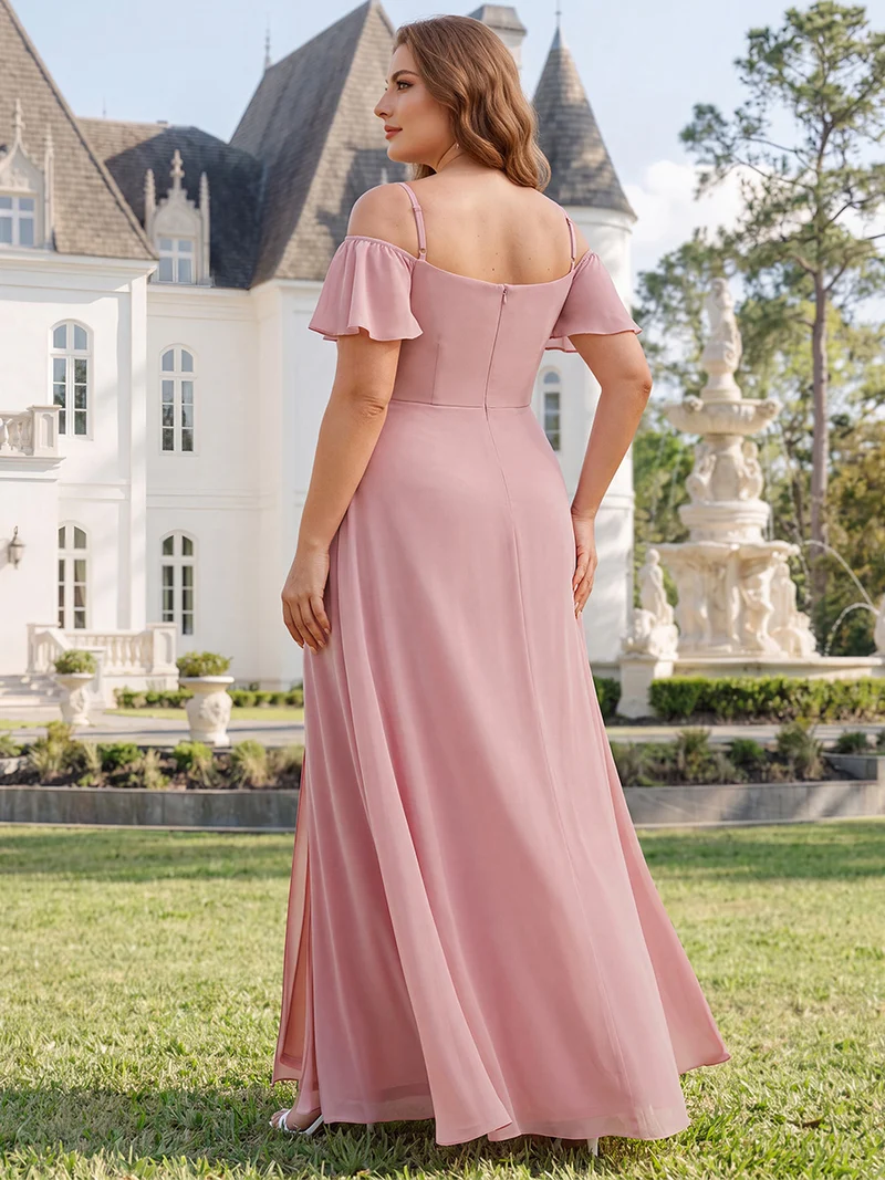 ever REYA|Robe Demoiselle d'Honneur sexy à épaules dénudées et à encolure en V