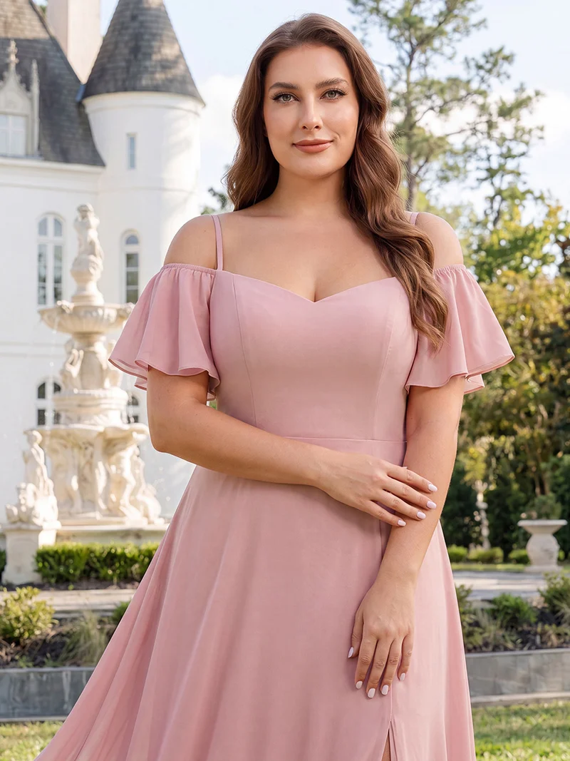 ever REYA|Robe Demoiselle d'Honneur sexy à épaules dénudées et à encolure en V