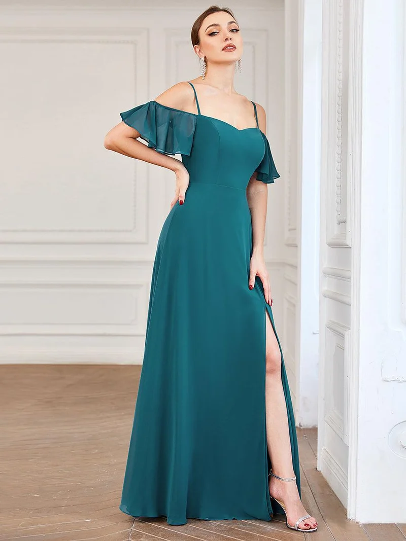 ever REYA|Robe Demoiselle d'Honneur sexy à épaules dénudées et à encolure en V
