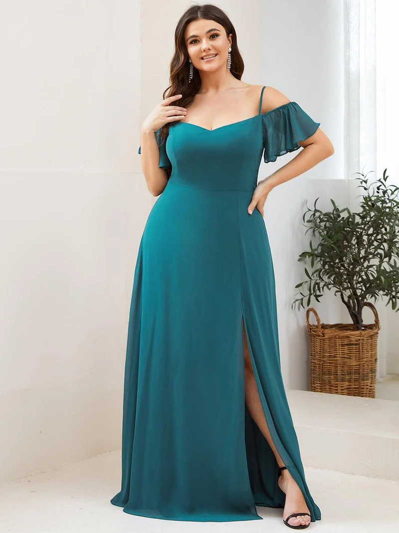 ever REYA|Robe Demoiselle d'Honneur sexy à épaules dénudées et à encolure en V