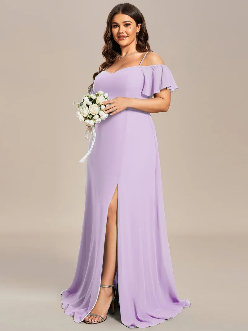 ever REYA|Robe Demoiselle d'Honneur sexy à épaules dénudées et à encolure en V