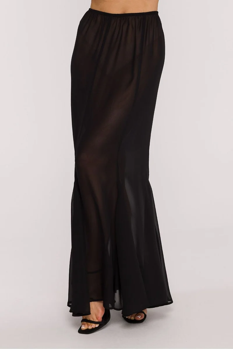 Robe corset noire à jupe transparente