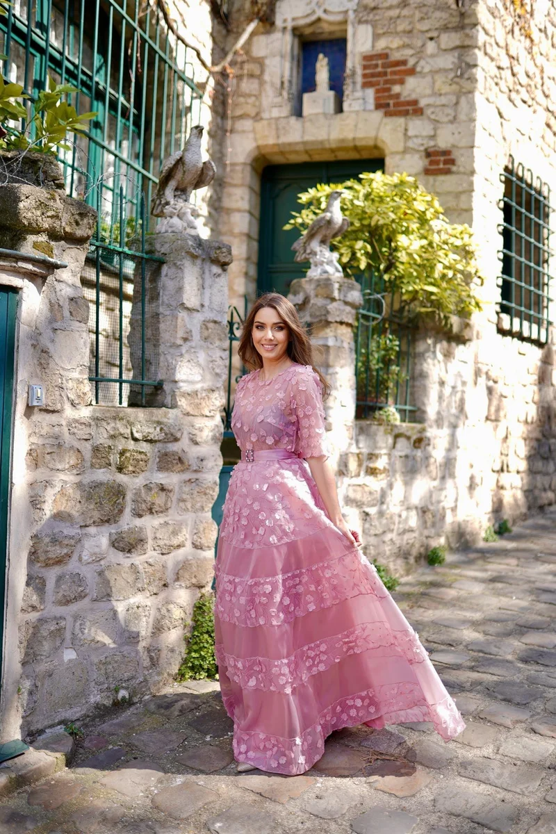 Robe Jenny à fleurs brodés