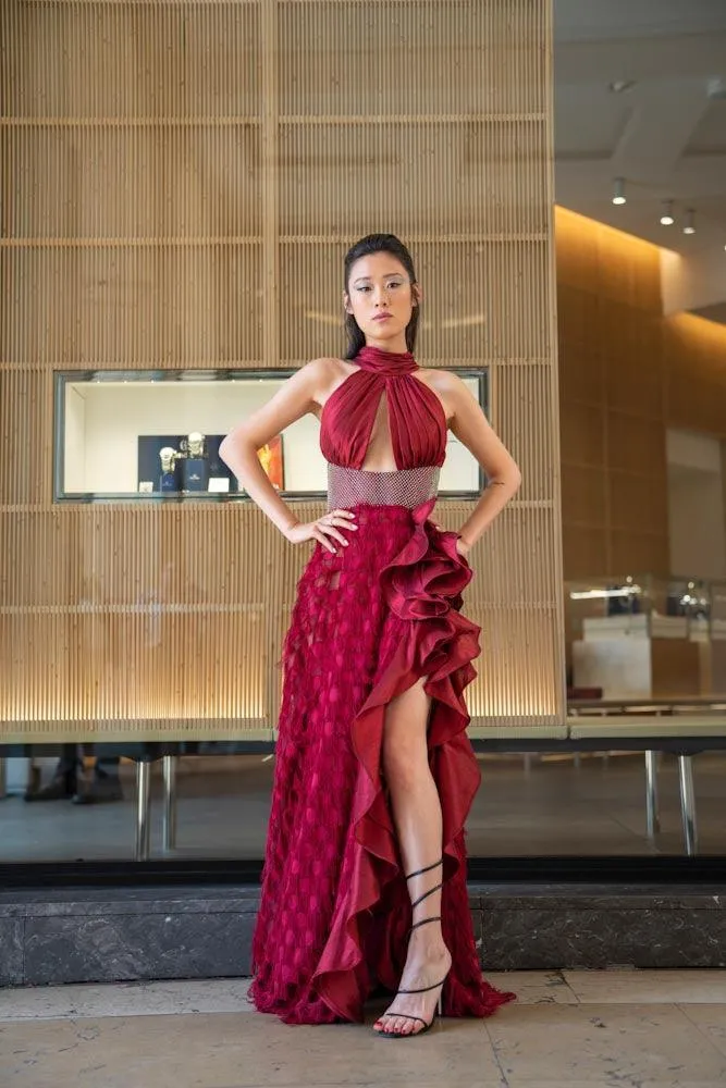 Robe Fiona bordeaux
