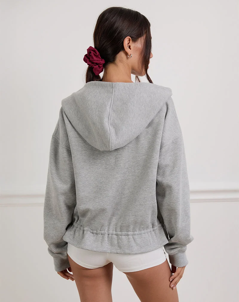 Kit Cinched Waist Hoodie en gris chiné