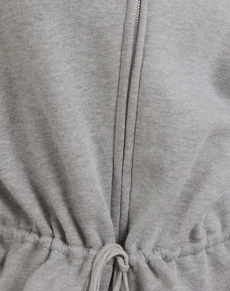 Kit Cinched Waist Hoodie en gris chiné