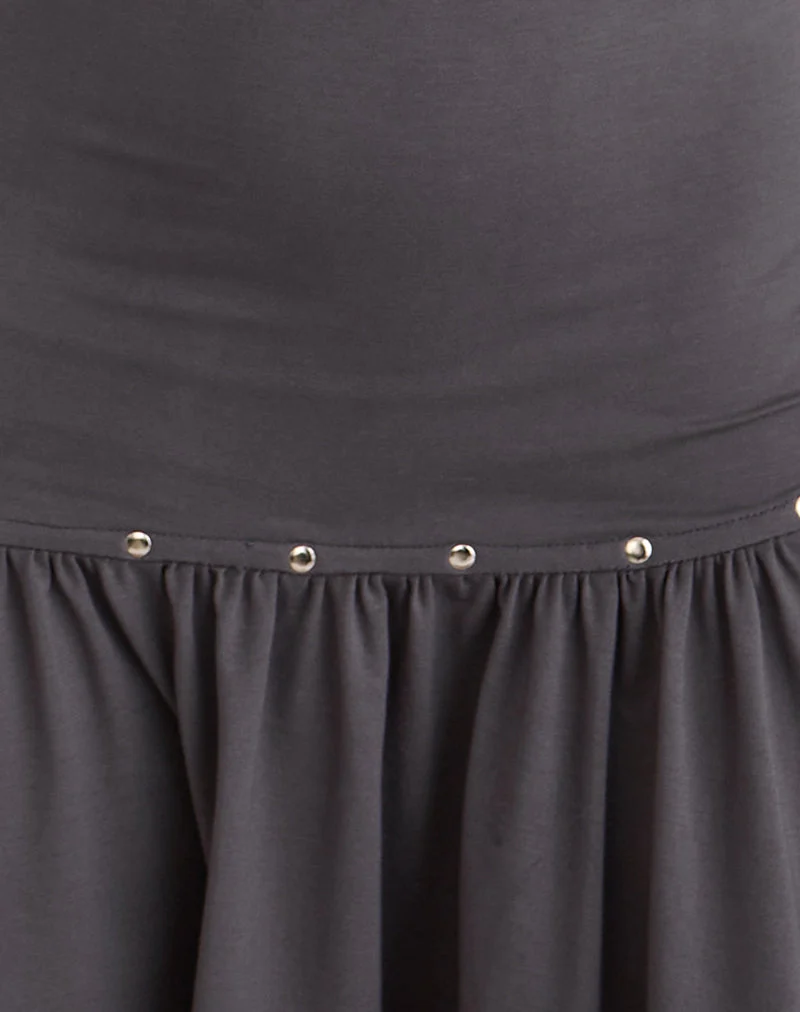 Mini robe cloutée Brani en gris anthracite