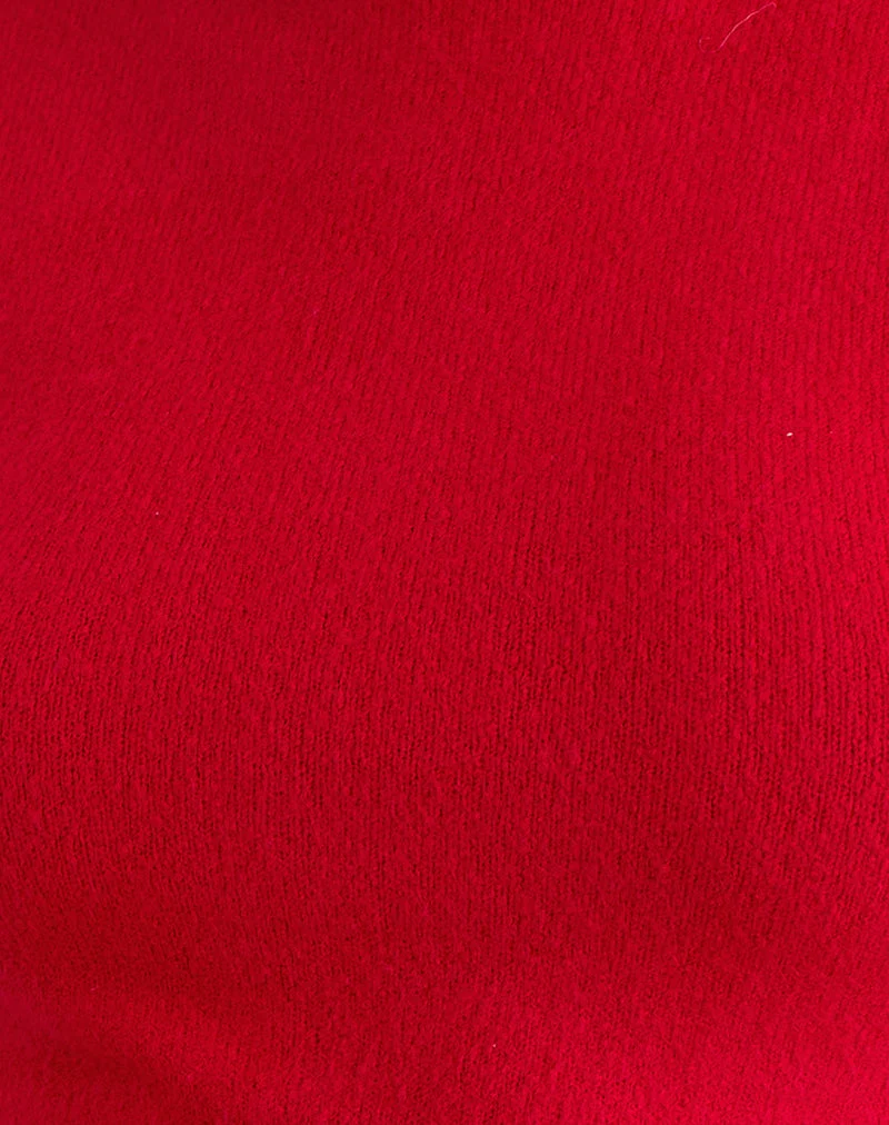 Top Hanuva en tricot rouge