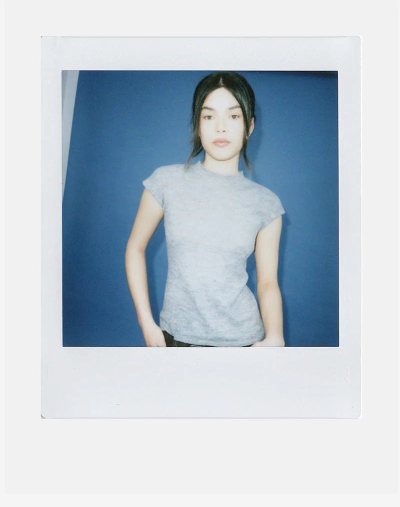 Top Hanuva en tricot gris