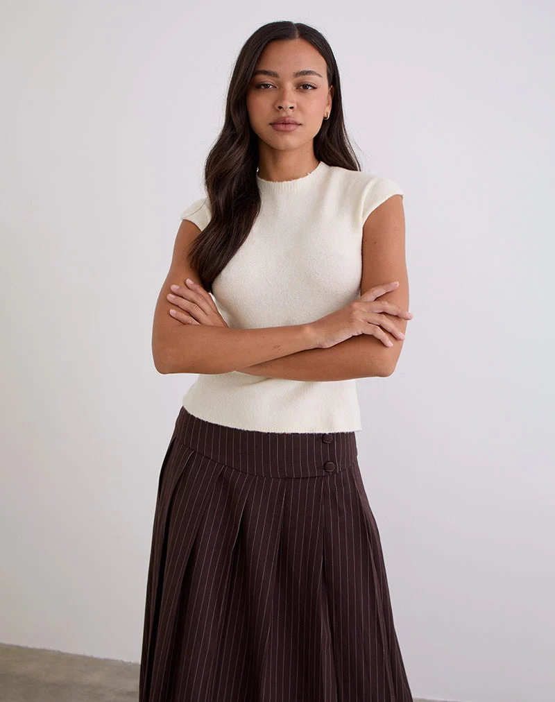 Top Hanuva en tricot crème