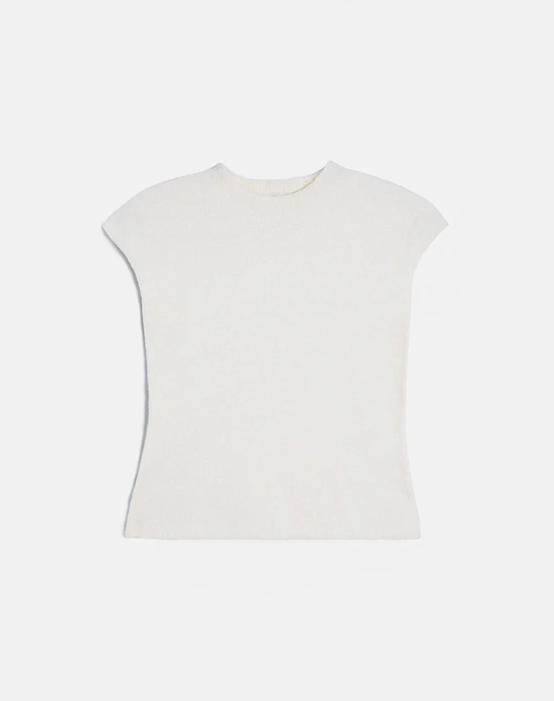Top Hanuva en tricot crème
