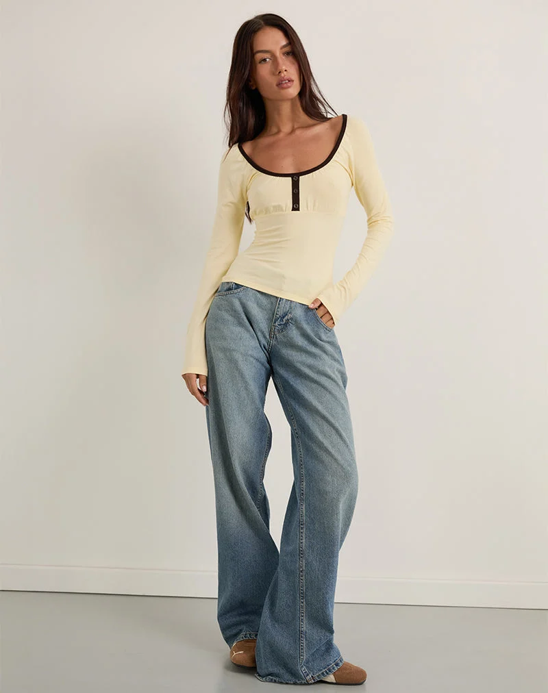 Shou Top au babeurre avec reliure brune