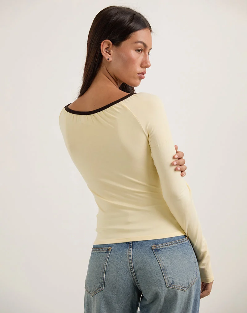 Shou Top au babeurre avec reliure brune