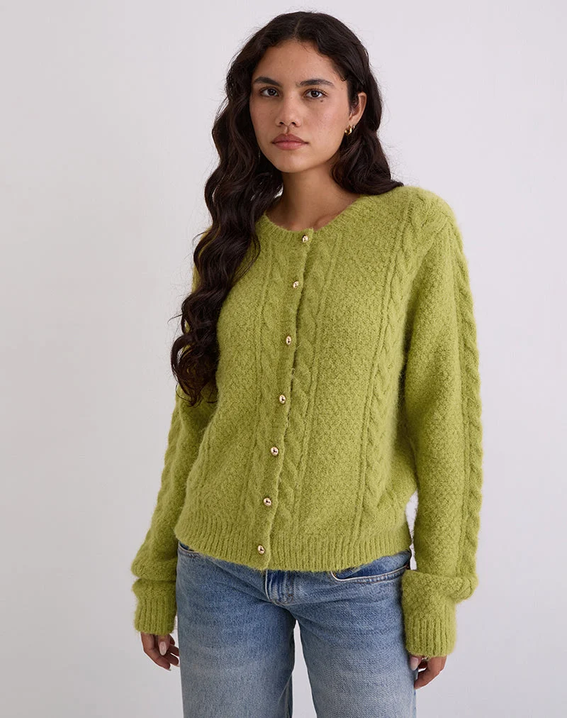 Cardigan Aceso en chartreuse lumineuse