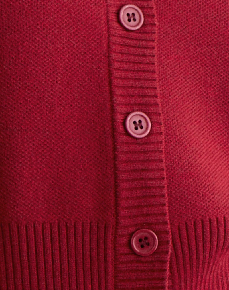 Cardigan à manches longues Subra en rouge