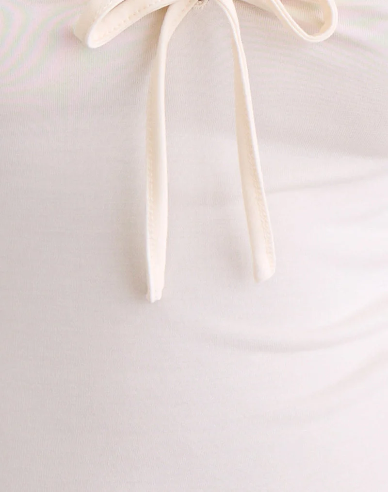 Saiba Cap Sleeve Top in Cupro Cream