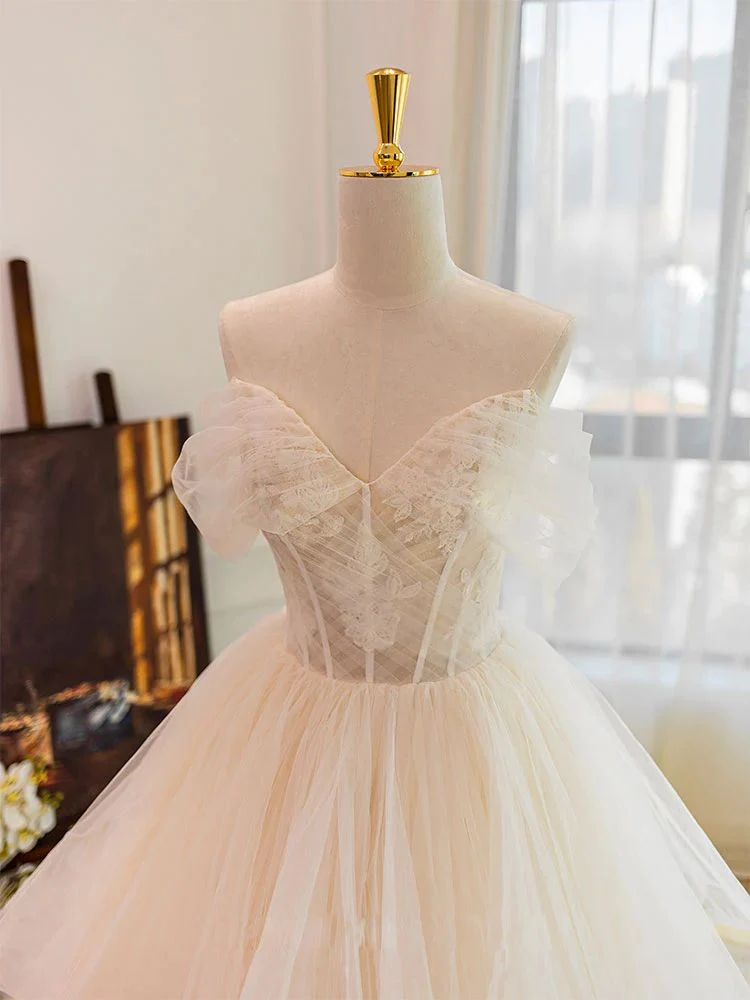 Robe de bal princesse romantique à volants et épaules dénudées