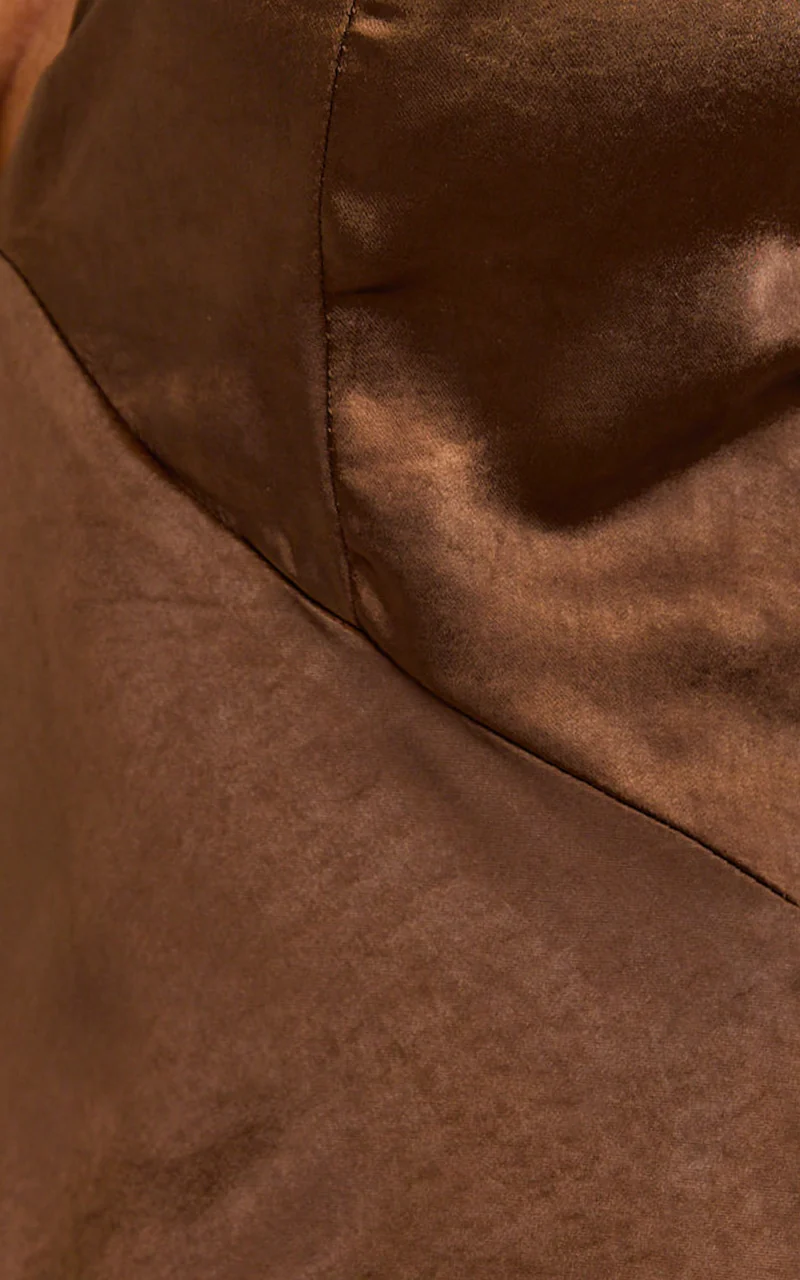 Quincy Maxi Dress - Satin Slip Dress in Chocolate