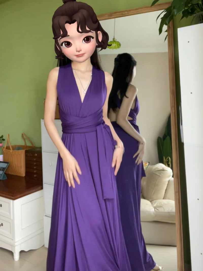 Robe de demoiselle d'honneur violette multipositions