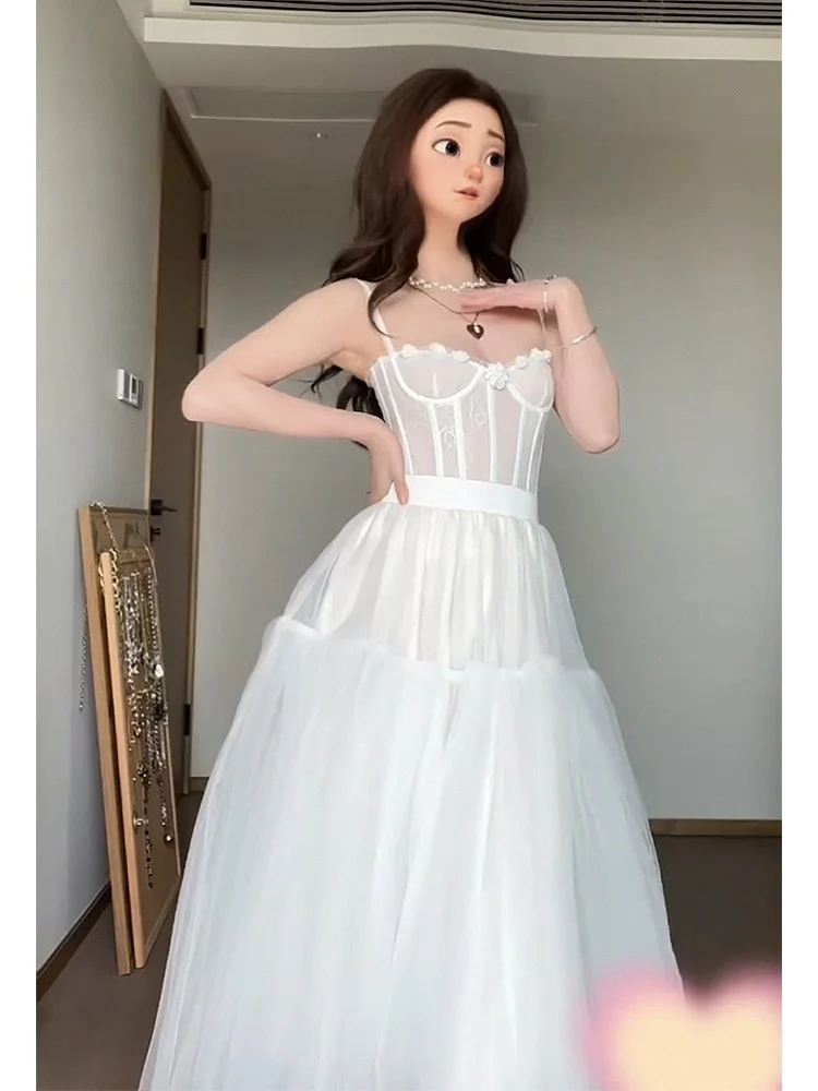 Robe de mariée corset courte princesse en tulle blanc