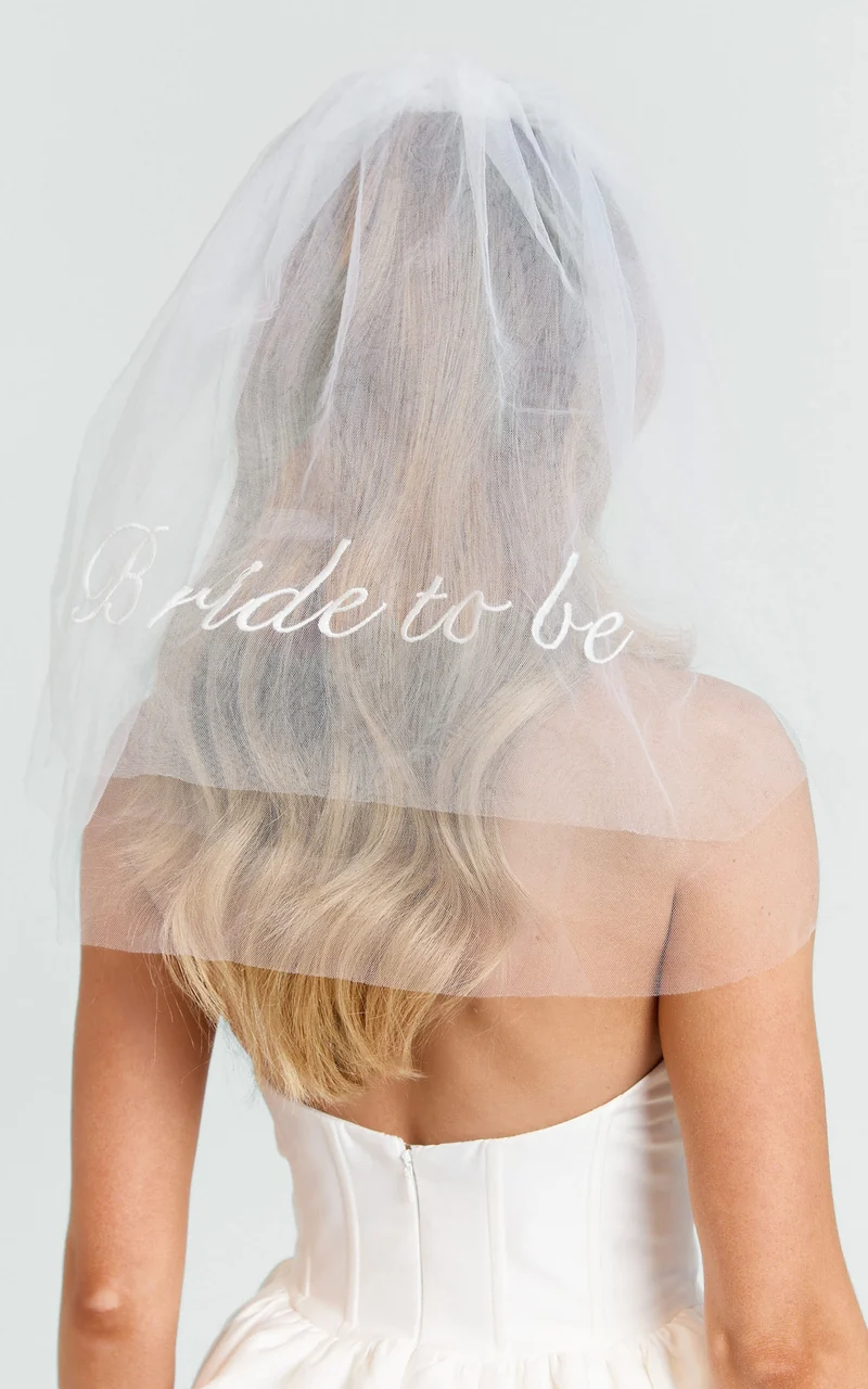 Gwyneth Veil - Bride To Be Tulle Veil in White
