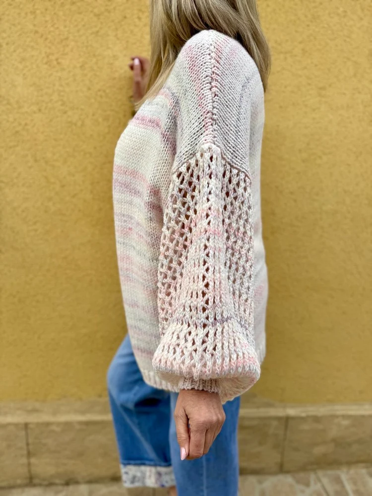 Gilet Soan rose pâle et lilas