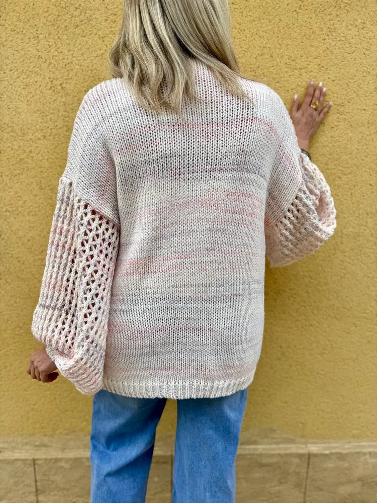 Gilet Soan rose pâle et lilas