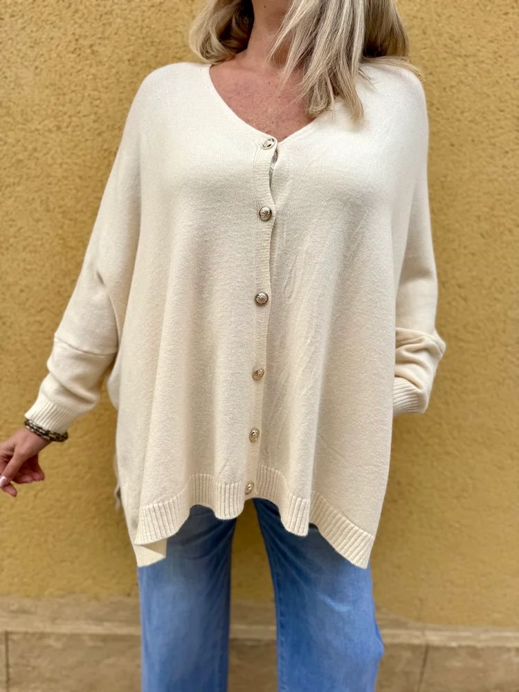Gilet méga loose Marco étoile crème