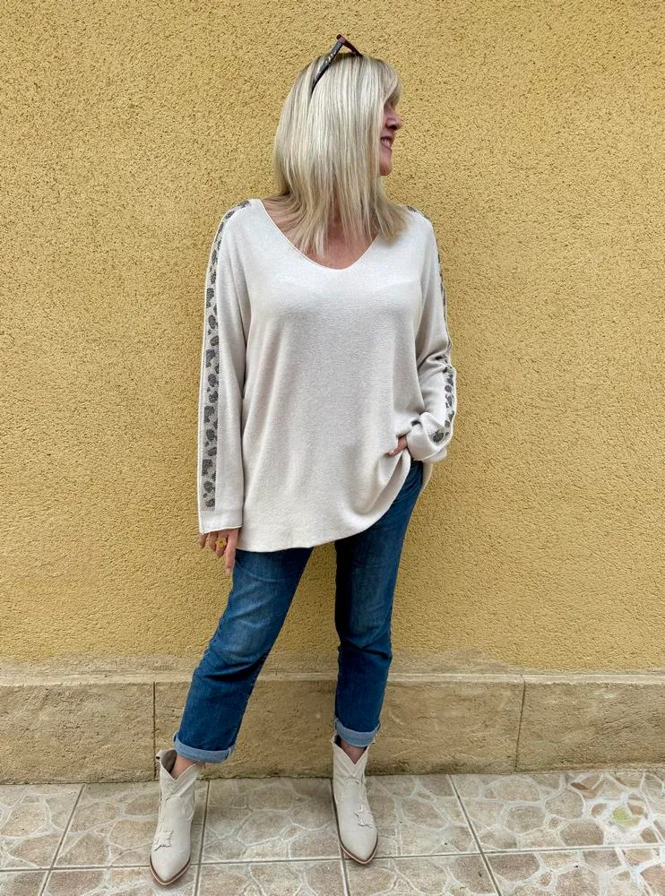 Pull Alonzo beige clair