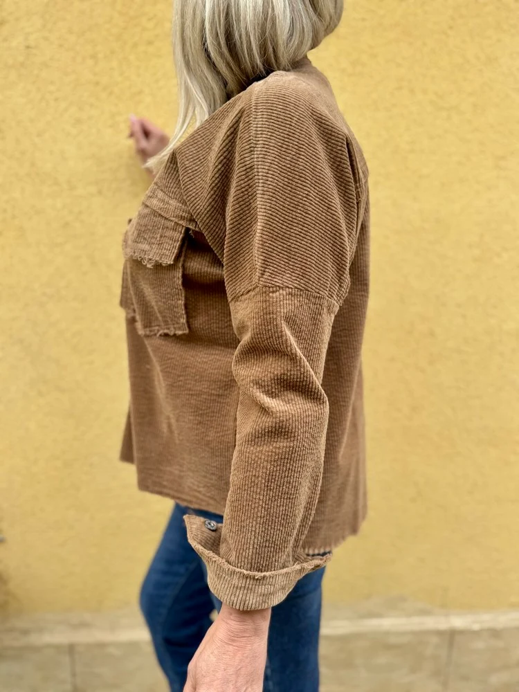 Surchemise en velours Paquita camel