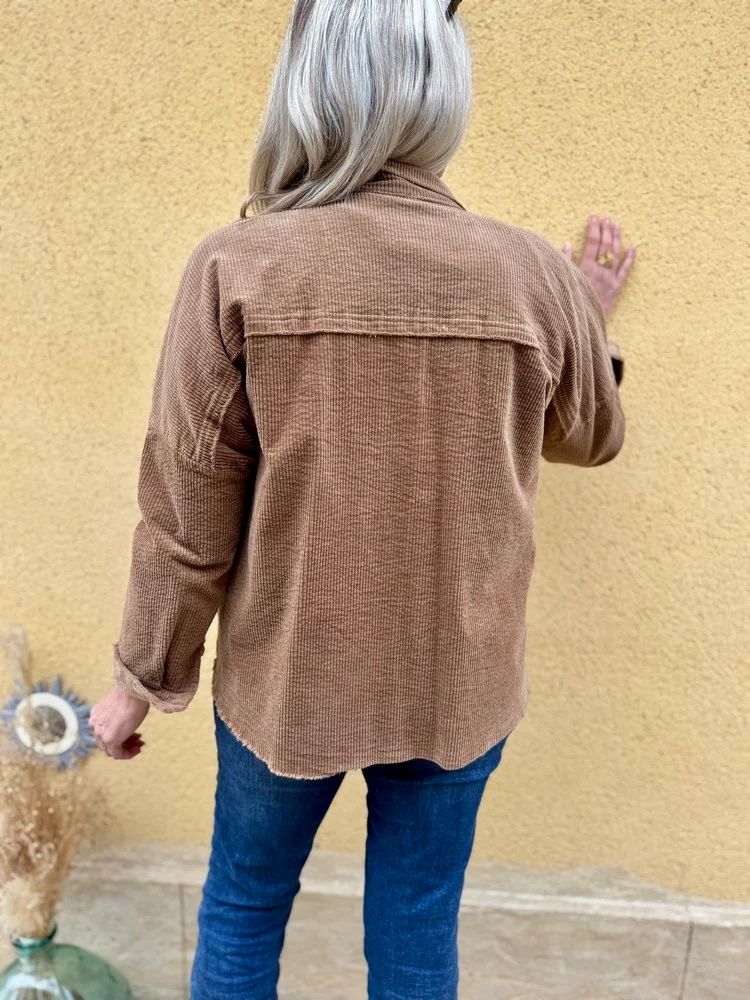 Surchemise en velours Paquita camel
