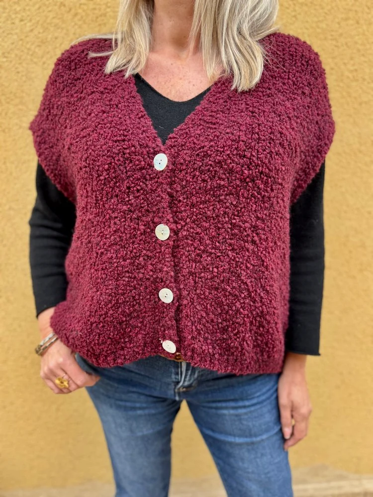 Gilet loose Danielo bordeaux