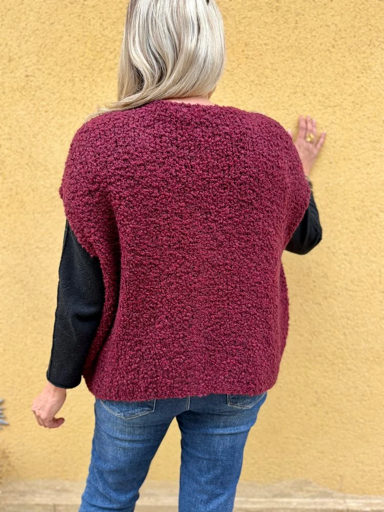 Gilet loose Danielo bordeaux