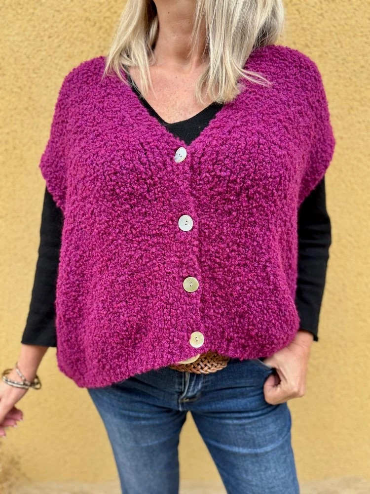 Gilet loose Danielo magenta