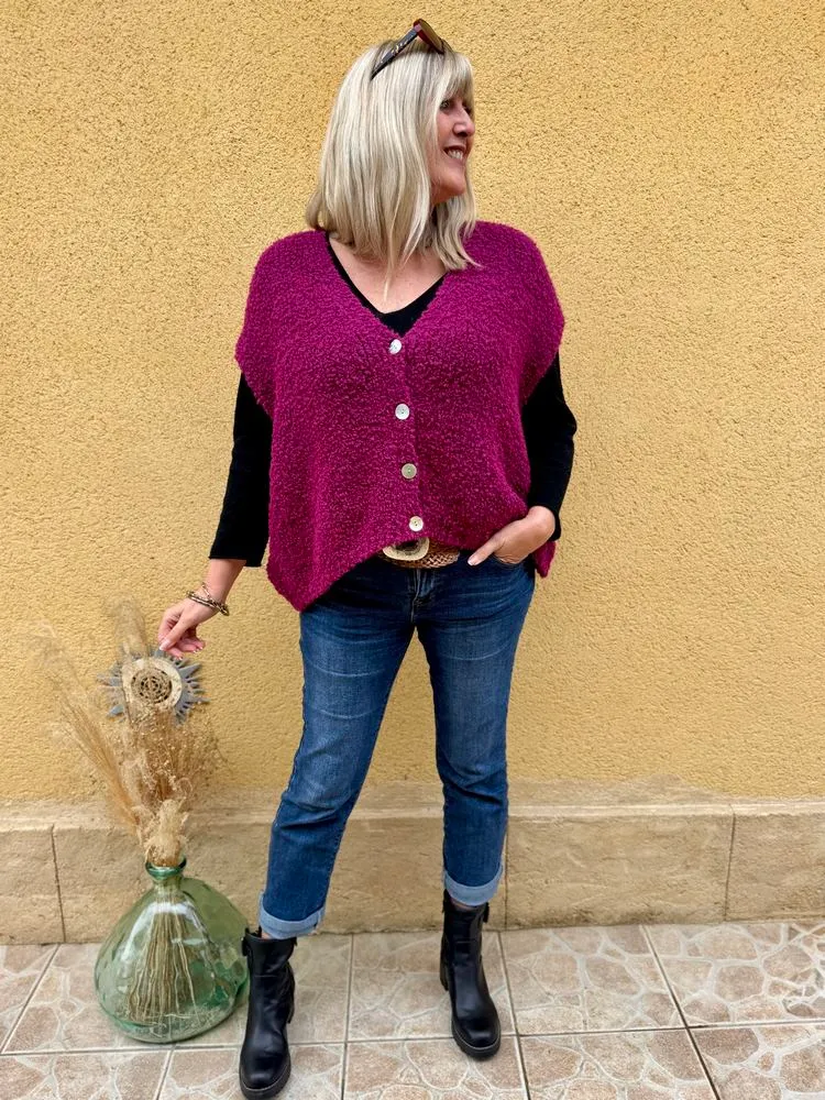 Gilet loose Danielo magenta