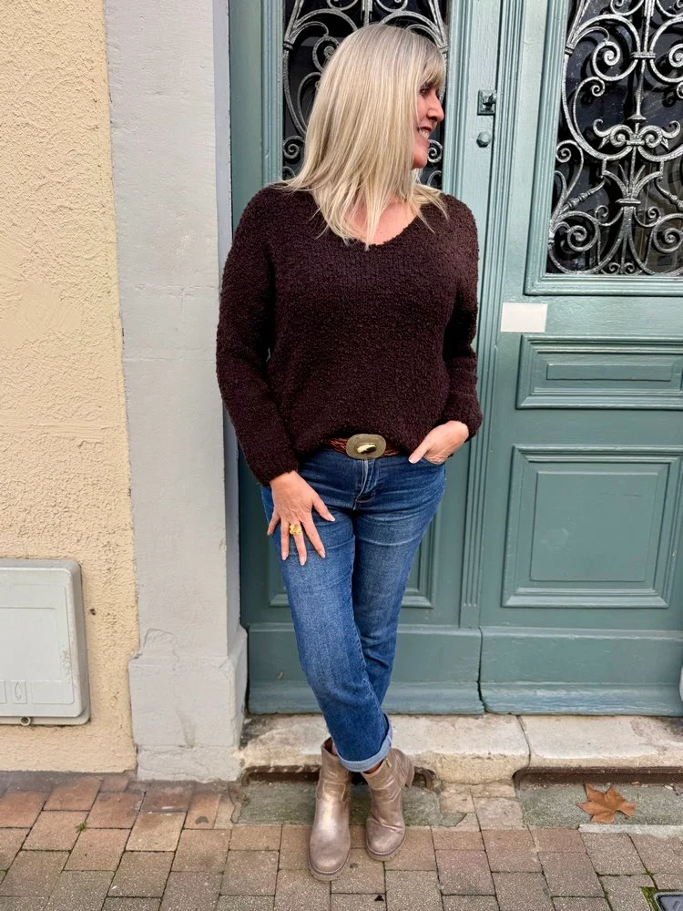 Pull Lilio marron foncé